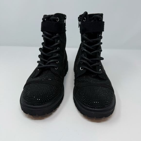 Bebe Combat Boots Women's 6 Side Zip Dayani-J Boot Beaded - Picture 2 of 10